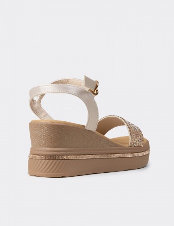 Kadın Bej Platform Sandalet - K0061ZBEJC01