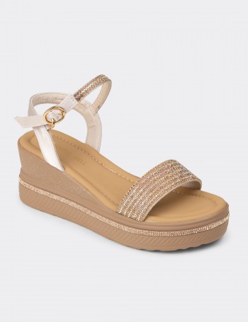 Kadın Bej Platform Sandalet - K0061ZBEJC01