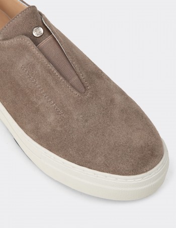 Kadın Hakiki Süet Vizon Renk Sneaker Ayakkabı - R2233ZVZNC01