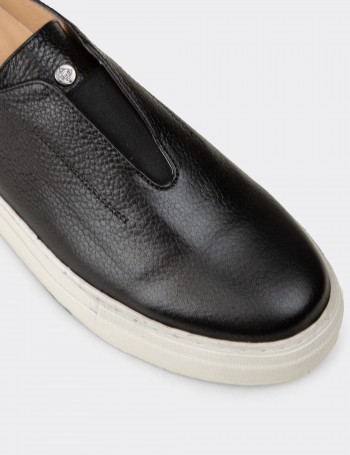 Kadın Hakiki Deri Siyah Sneaker Ayakkabı - R2233ZSYHC02