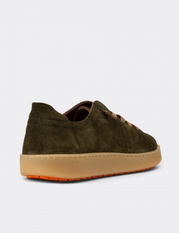 Kadın Hakiki Süet Haki Sneaker Ayakkabı - SE605ZHAKC01