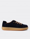 Kadın Hakiki Süet Lacivert Sneaker Ayakkabı