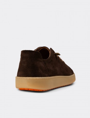 Kadın Hakiki Süet Kahverengi Sneaker Ayakkabı - SE605ZKHVC01