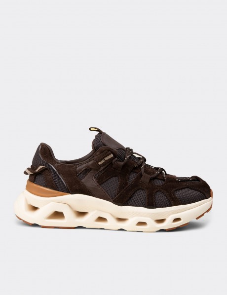 Kadın Hakiki Süet Kahverengi Sneaker Ayakkabı