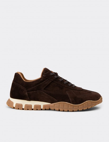 Kadın Hakiki Süet Kahverengi Sneaker Ayakkabı