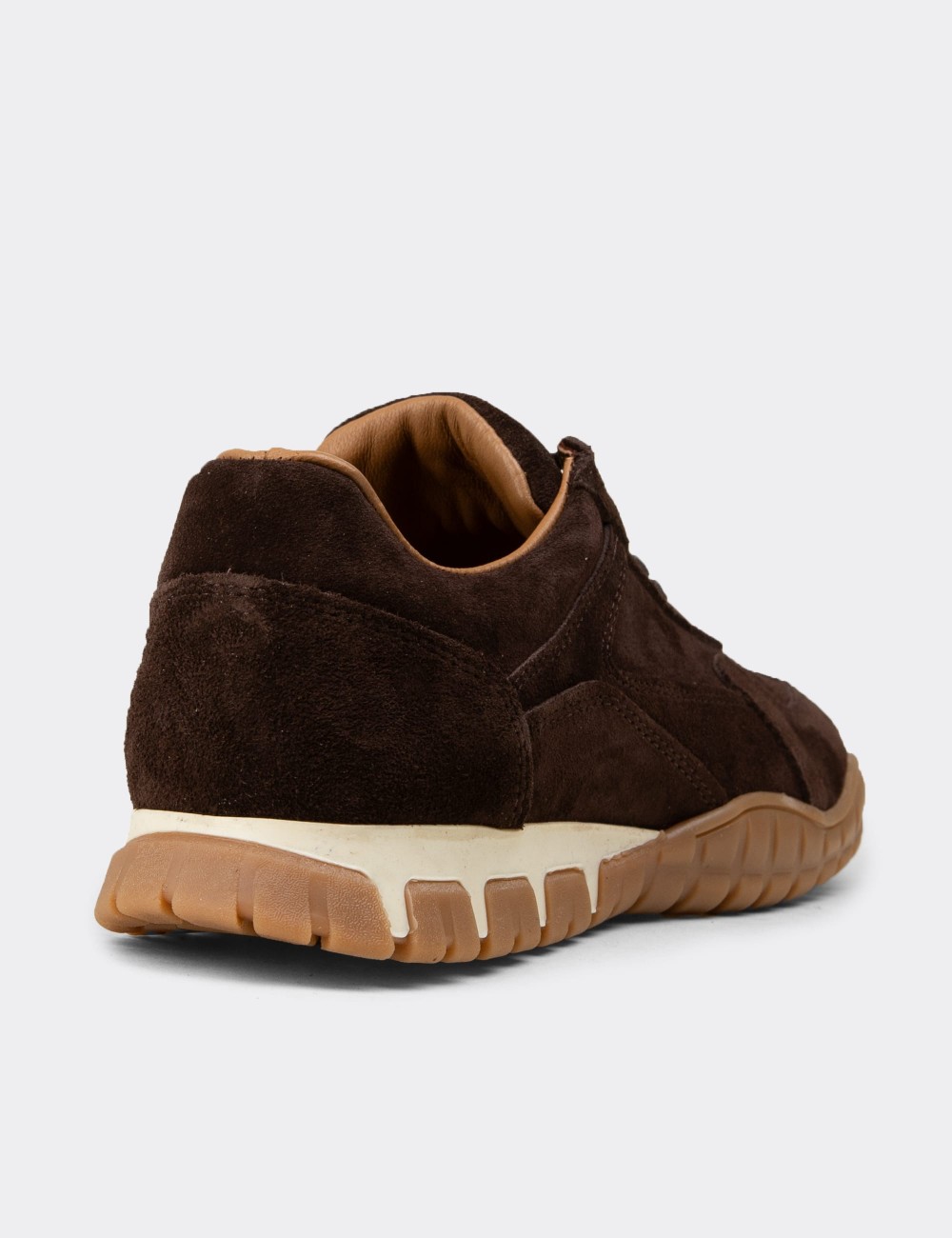 Kadın Hakiki Süet Kahverengi Sneaker Ayakkabı - M5102ZKHVC01