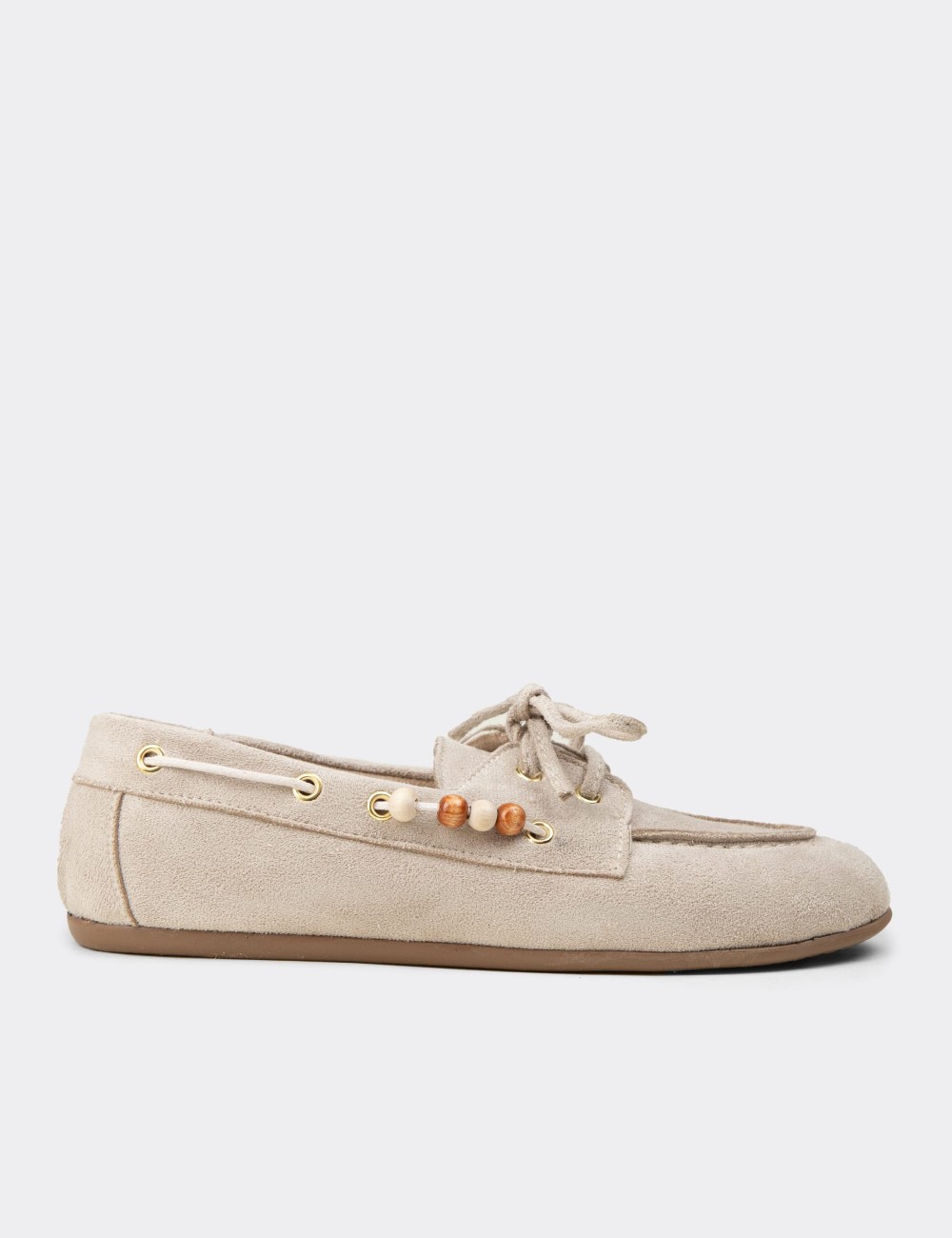 Kadın Bej Bağcıklı Loafer Ayakkabı - K2903ZBEJM01