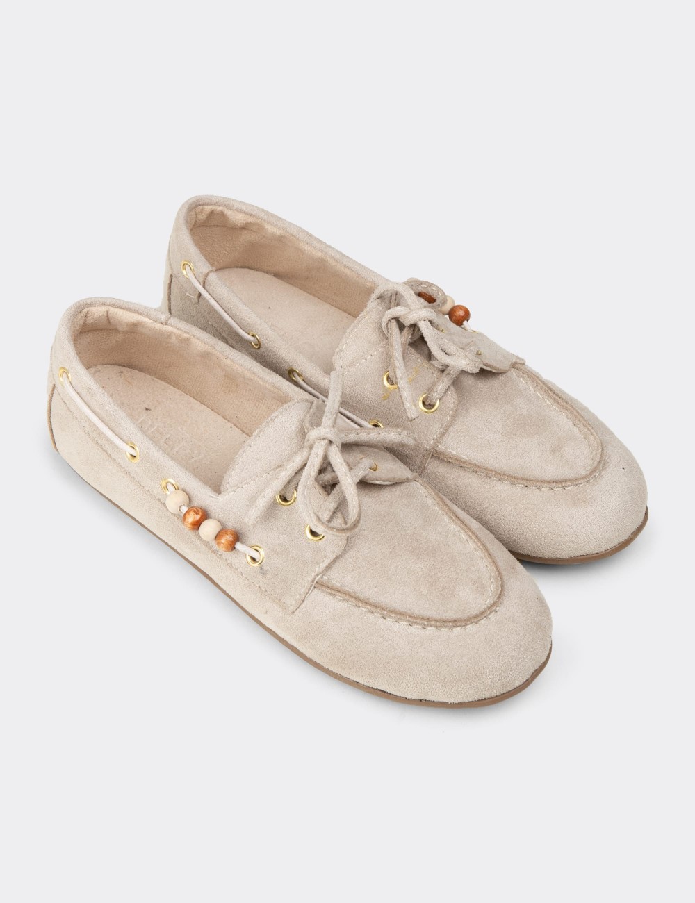 Kadın Bej Bağcıklı Loafer Ayakkabı - K2903ZBEJM01