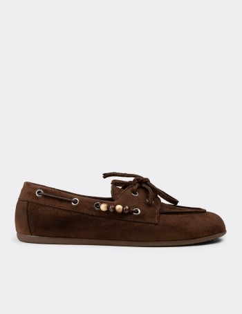 Kadın Kahverengi Bağcıklı Loafer Ayakkabı