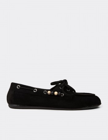 Kadın Siyah Bağcıklı Loafer Ayakkabı - K2903ZSYHM01