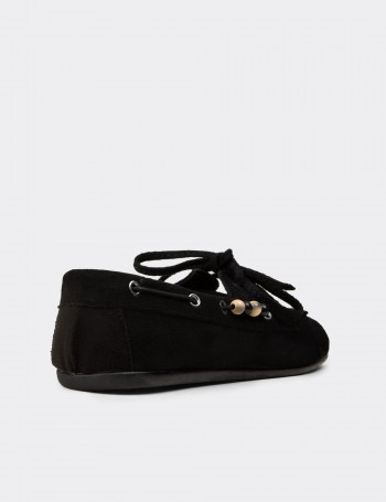 Kadın Siyah Bağcıklı Loafer Ayakkabı - K2903ZSYHM01