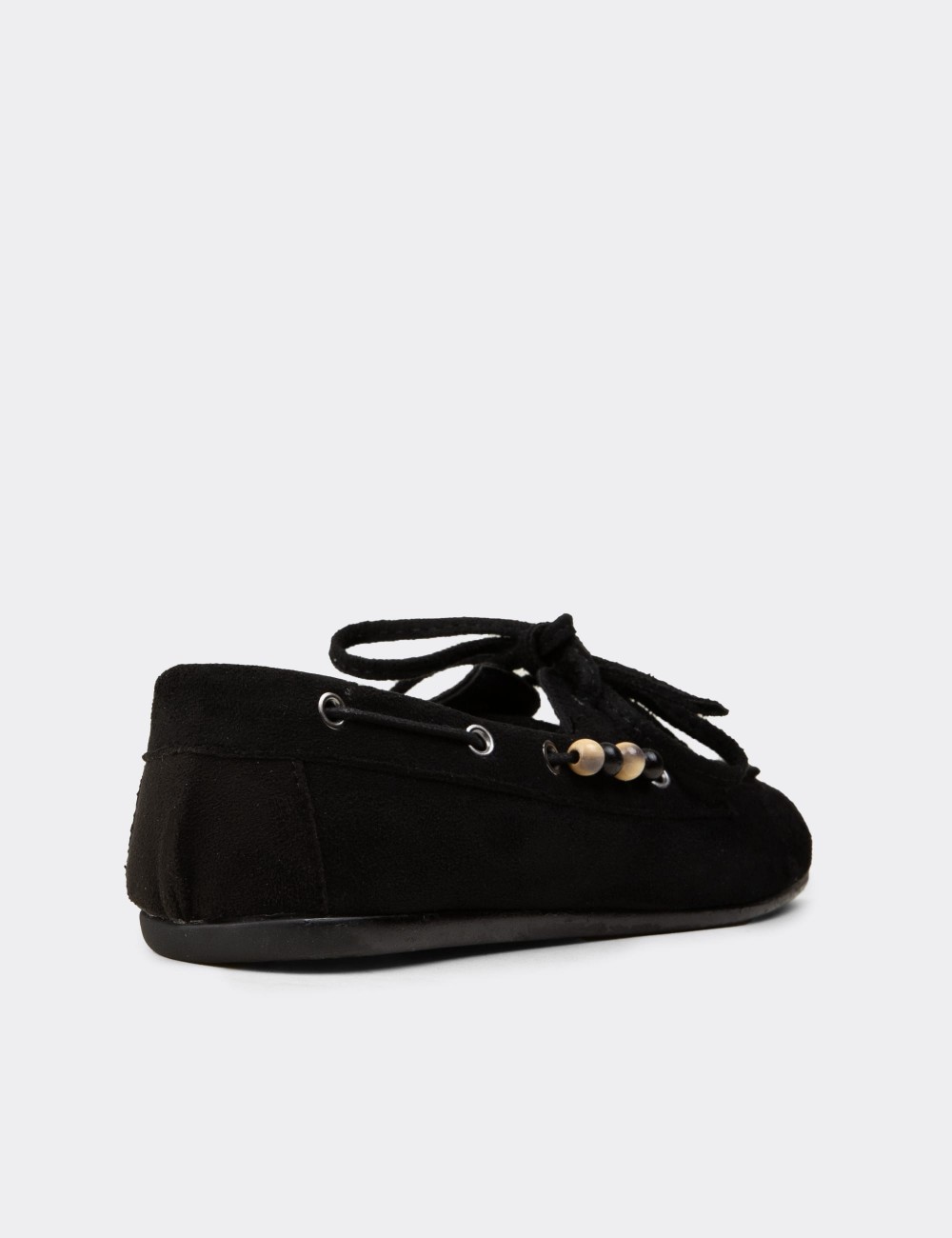 Kadın Siyah Bağcıklı Loafer Ayakkabı - K2903ZSYHM01