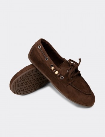 Kadın Kahverengi Bağcıklı Loafer Ayakkabı - K2903ZKHVM01