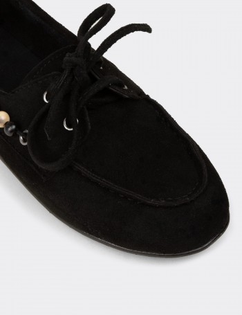 Kadın Siyah Bağcıklı Loafer Ayakkabı - K2903ZSYHM01