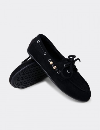 Kadın Siyah Bağcıklı Loafer Ayakkabı - K2903ZSYHM01