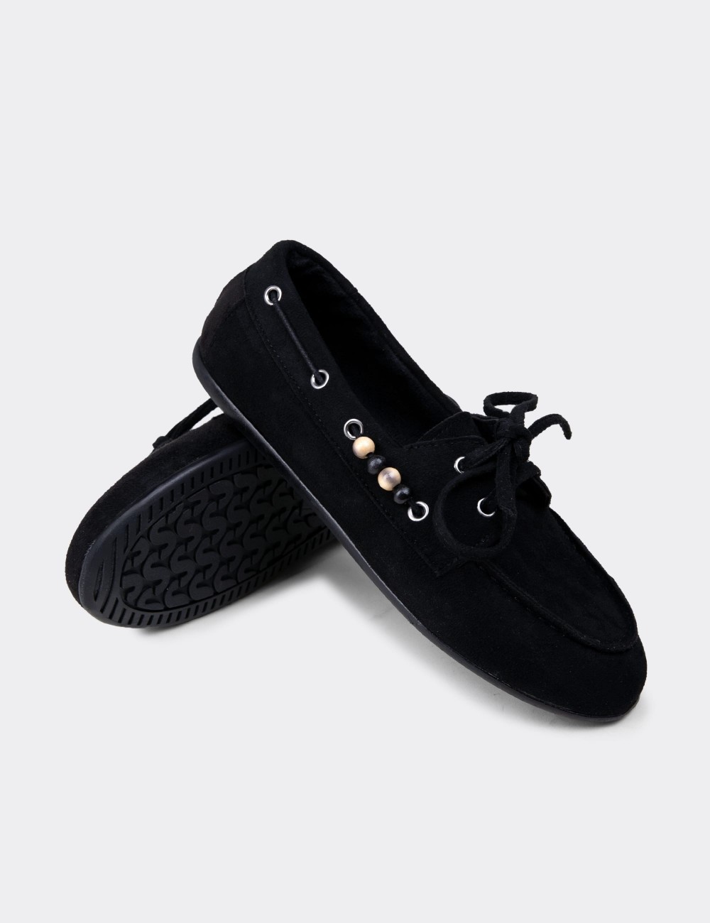 Kadın Siyah Bağcıklı Loafer Ayakkabı - K2903ZSYHM01