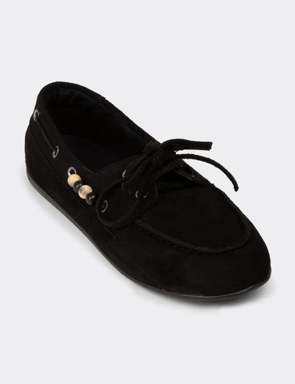 Kadın Siyah Bağcıklı Loafer Ayakkabı - K2903ZSYHM01
