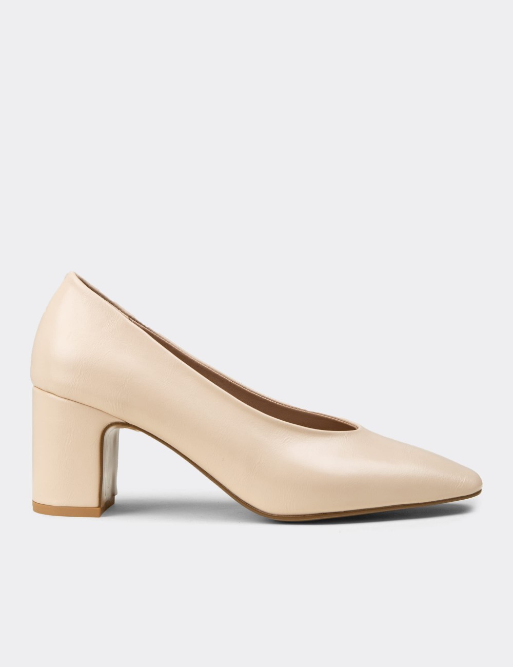 Deery Ayakkabı Deery Topuklu Kadın Bej
