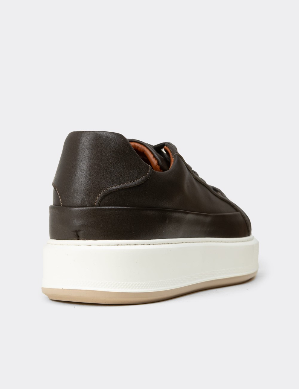 Erkek Hakiki Deri Haki Sneaker Ayakkabı - E4482MHAKC01