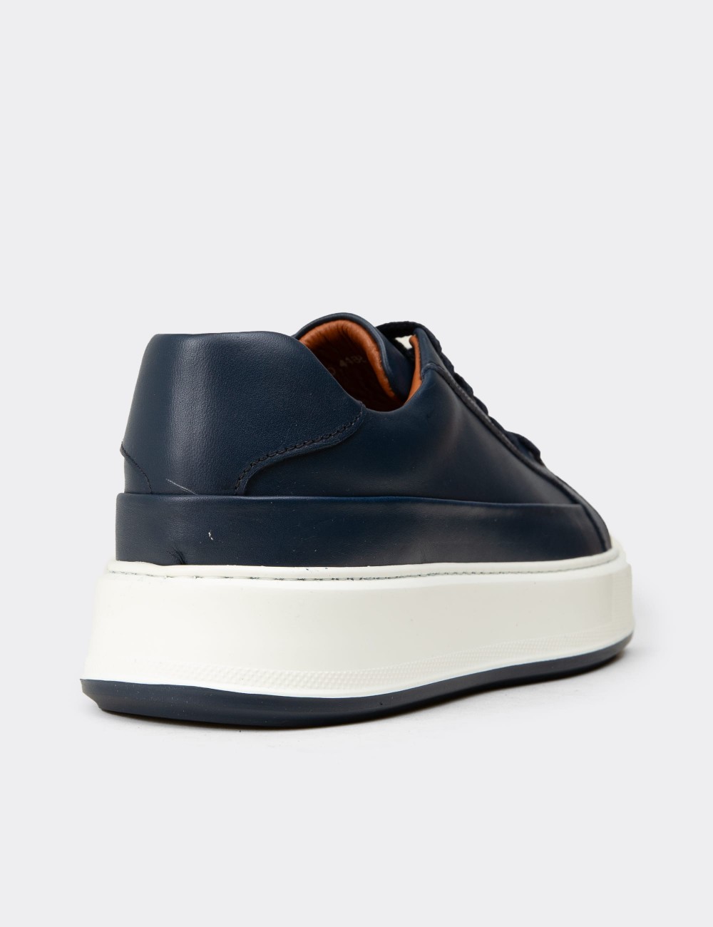 Erkek Hakiki Deri Lacivert Sneaker Ayakkabı - E4482MLCVC01