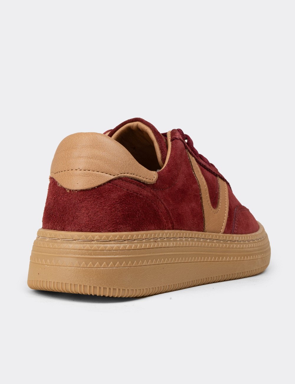 Kadın Bordo Hakiki Süet Sneaker Ayakkabı - N0170ZBRDC01