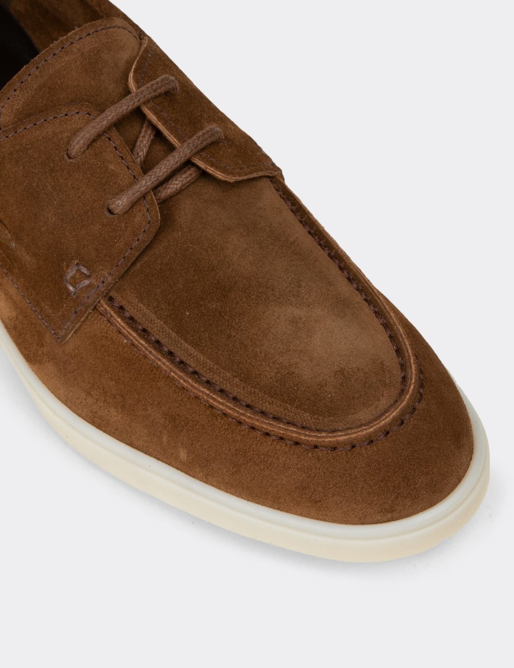 Erkek Hakiki Süet Taba Renk Günlük Ayakkabı - 02029MTBAC01