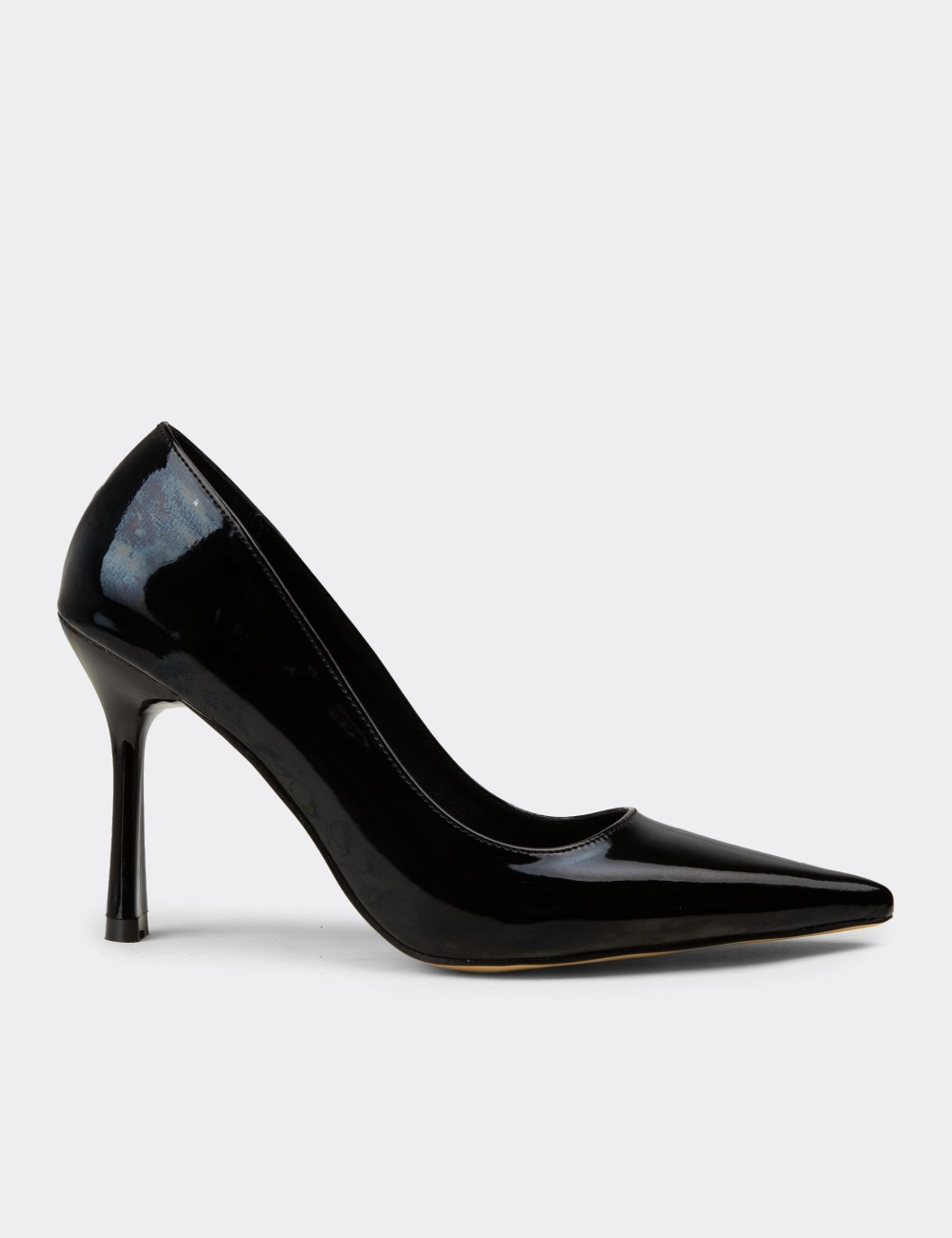 Kadın Siyah Rugan Stiletto - K0439ZSYHC01