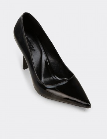 Kadın Siyah Rugan Stiletto - K0439ZSYHC01
