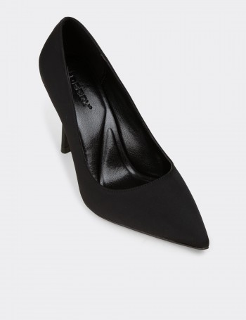 Kadın Siyah Saten Stiletto