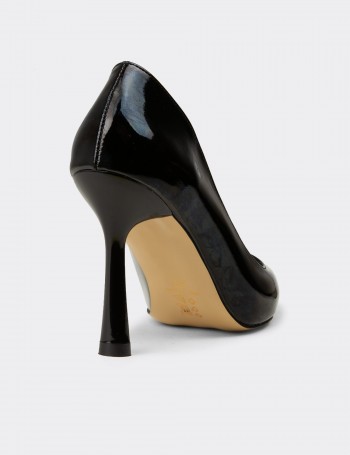 Kadın Siyah Rugan Stiletto - K0439ZSYHC01
