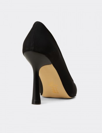 Kadın Siyah Saten Stiletto - K0011ZSYHM01