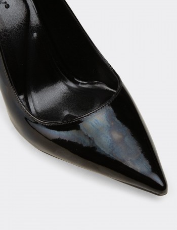 Kadın Siyah Rugan Stiletto - K0439ZSYHC01