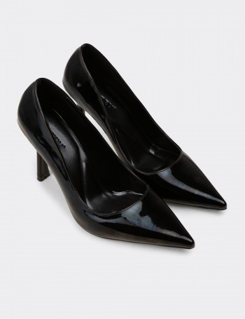 Kadın Siyah Rugan Stiletto - K0439ZSYHC01