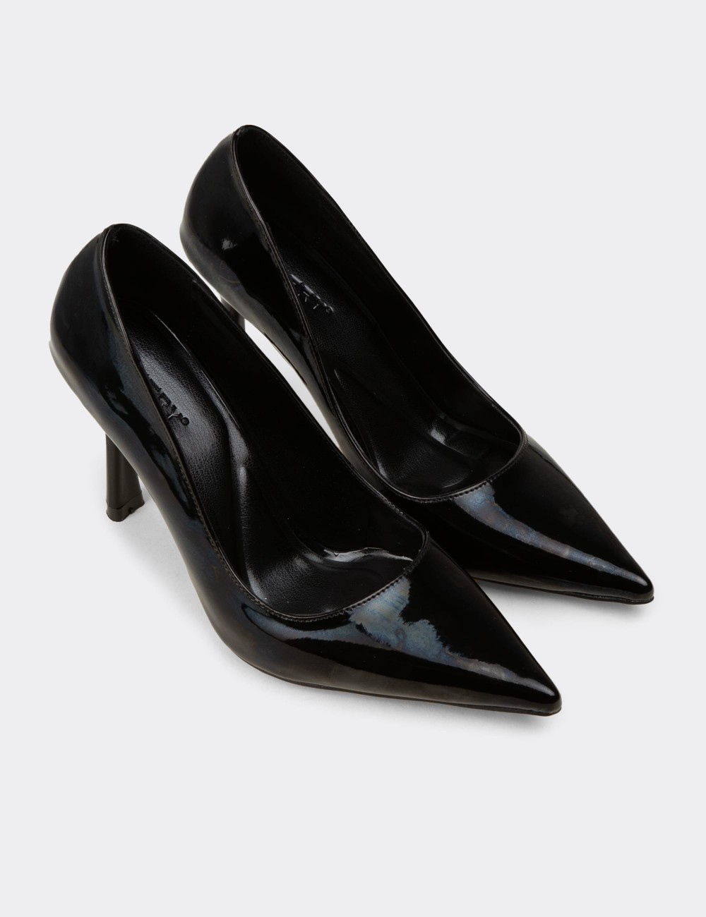 Kadın Siyah Rugan Stiletto - K0439ZSYHC01