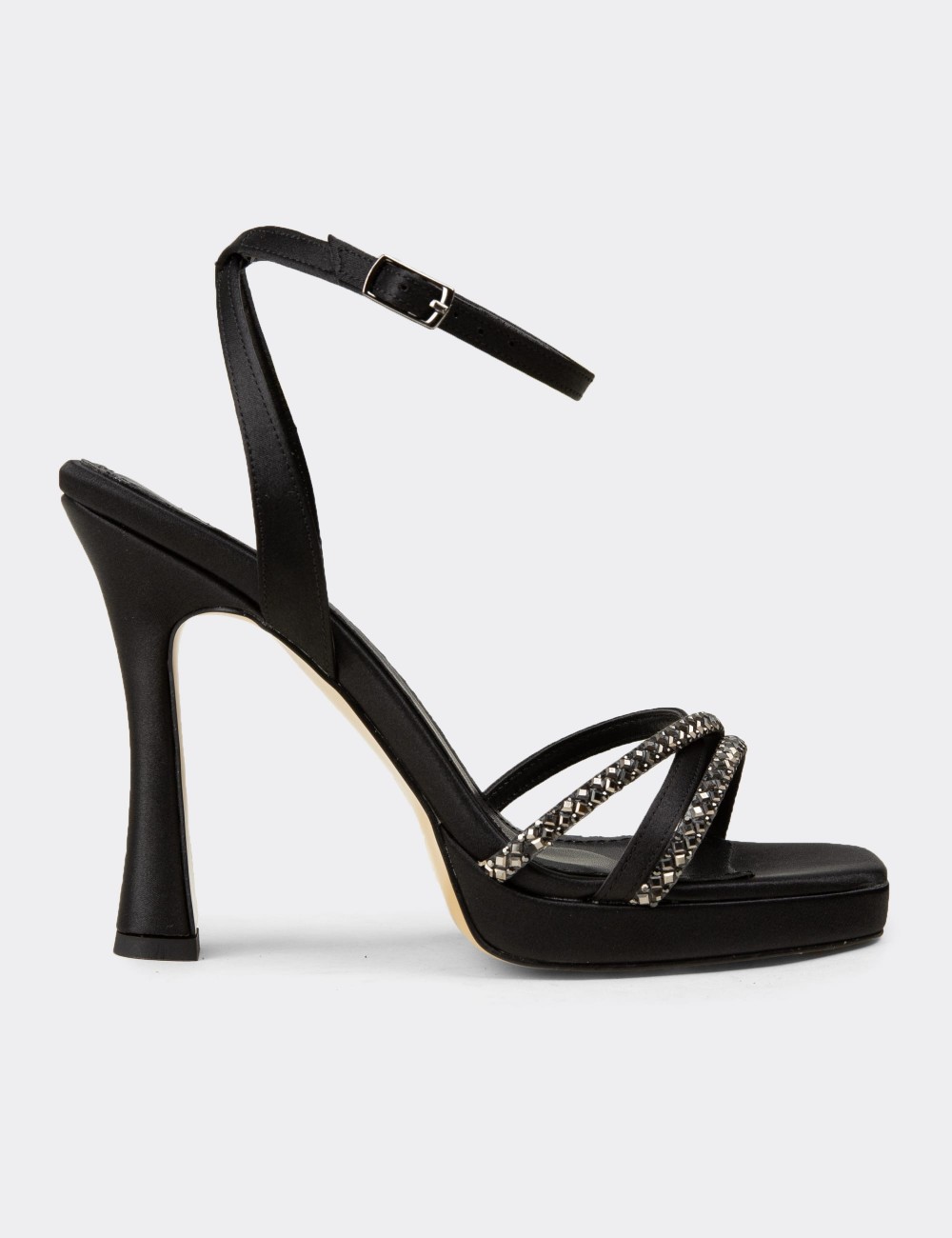 Deery Ayakkabı Deery Abiye Kadın Siyah Taş Detaylı