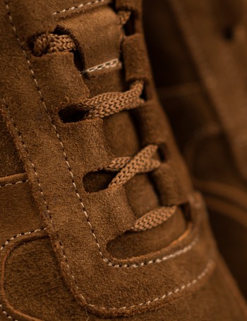 Erkek Hakiki Süet Taba Renk Sneaker Ayakkabı - E8210MTBAE01