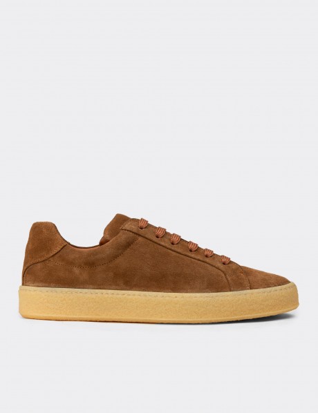 Erkek Hakiki Süet Taba Renk Sneaker