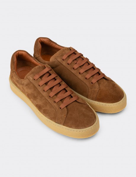 Erkek Hakiki Süet Taba Renk Sneaker