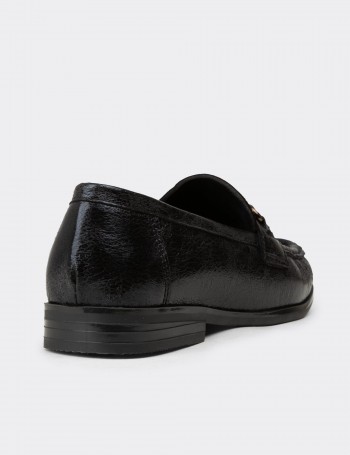 Kadın Siyah Toka Detaylı Loafer - K0013ZSYHC01