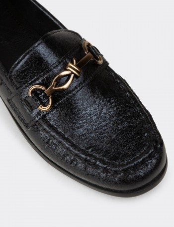 Kadın Siyah Toka Detaylı Loafer - K0013ZSYHC01