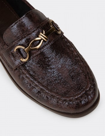 Kadın Kahverengi Toka Detaylı Loafer - K0013ZKHVC01