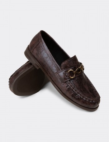 Kadın Kahverengi Toka Detaylı Loafer - K0013ZKHVC01