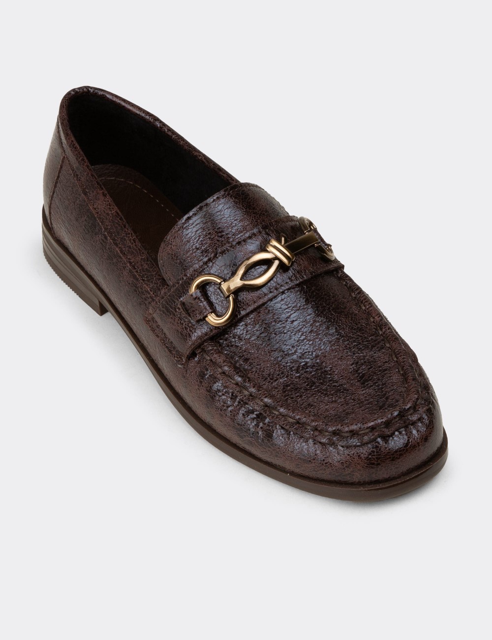 Kadın Kahverengi Toka Detaylı Loafer - K0013ZKHVC01