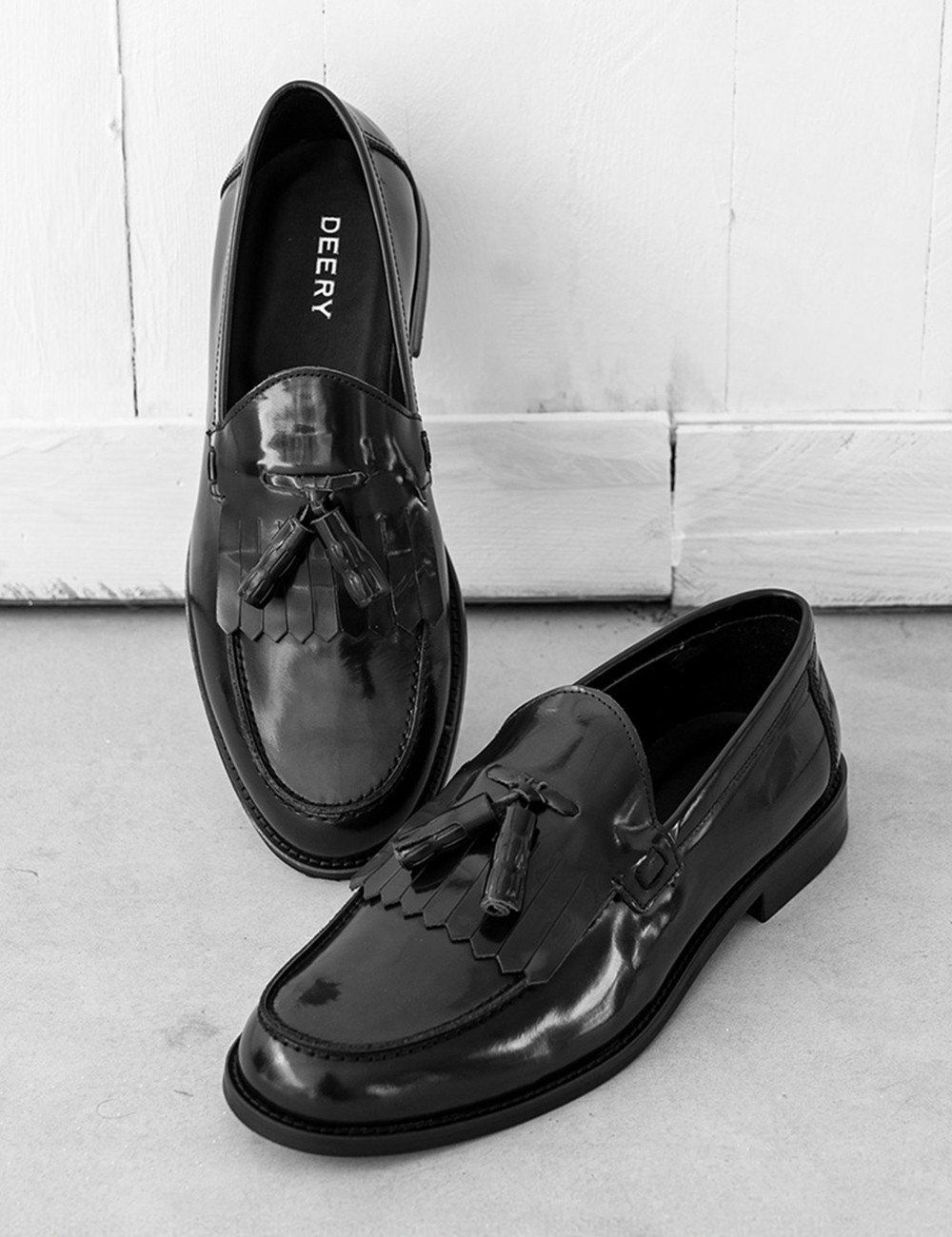 Hakiki Deri Siyah Püsküllü Erkek Loafer - 01735MSYHM01