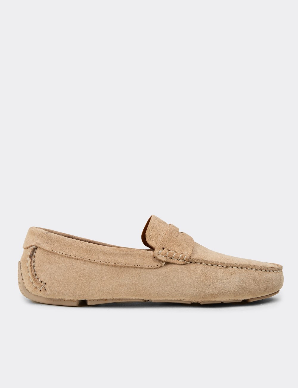 Erkek Hakiki Süet Bej Penny Loafer - E0920MBEJC01