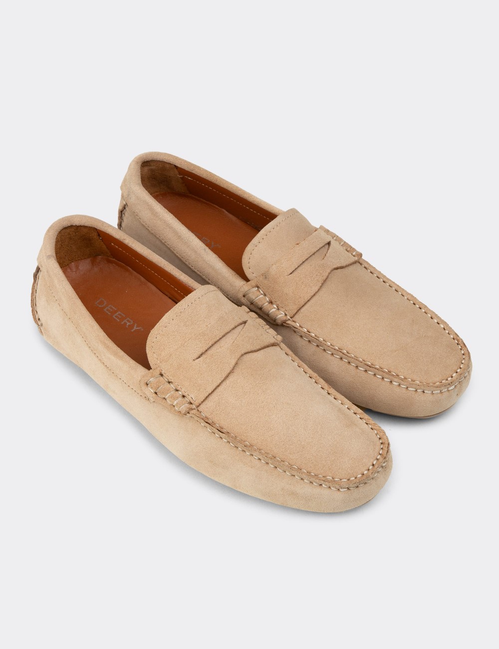 Erkek Hakiki Süet Bej Penny Loafer - E0920MBEJC01