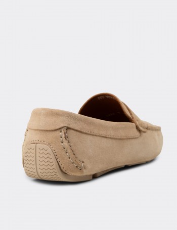 Erkek Hakiki Süet Bej Penny Loafer - E0920MBEJC01