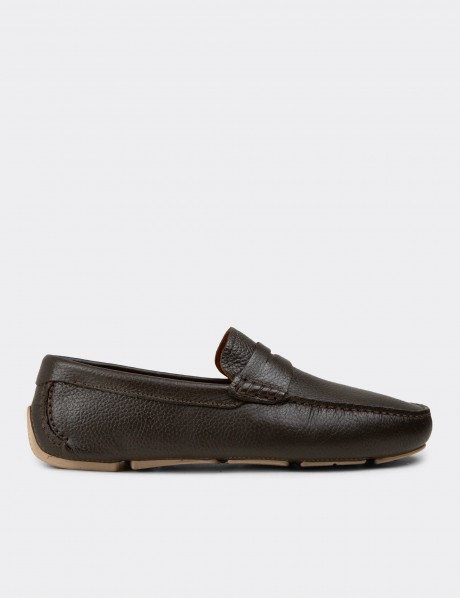 Erkek Hakiki Deri Haki Penny Loafer