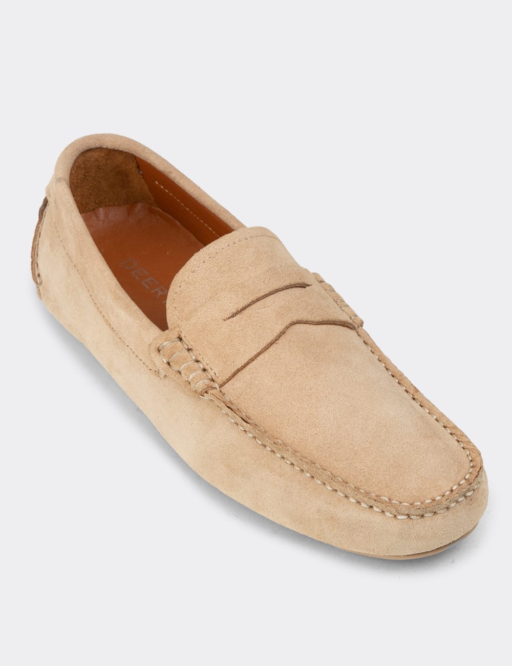 Erkek Hakiki Süet Bej Penny Loafer - E0920MBEJC01