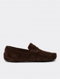 Erkek Hakiki Süet Kahverengi Penny Loafer